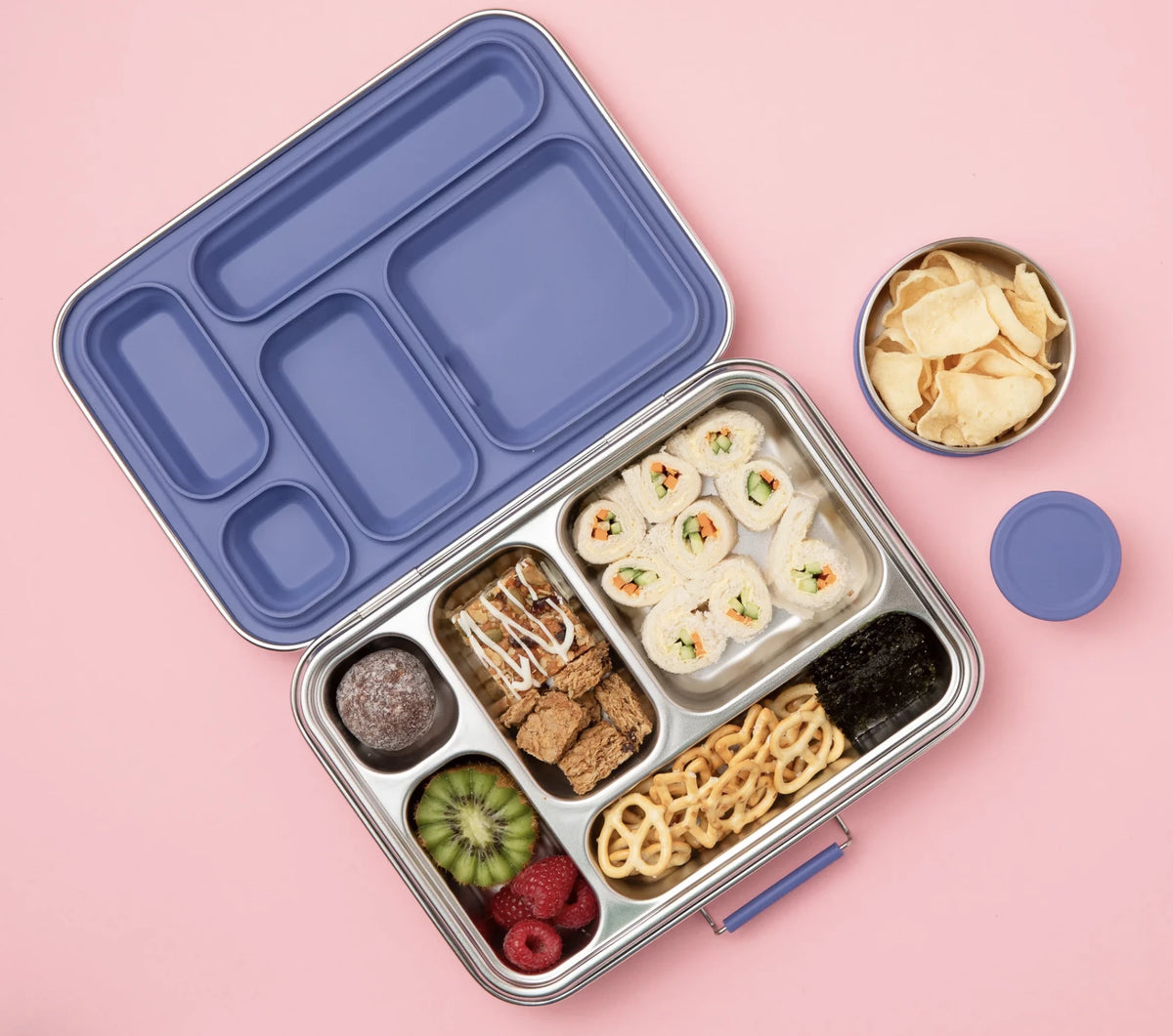 Leakproof Stainless Steel Lunch Box (Blue Seal & Lids), Nudie Rudie Lunch  Box