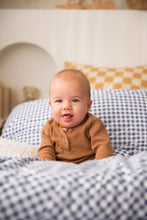 Load image into Gallery viewer, Dusty Blue Gingham Bed Wetting Mat