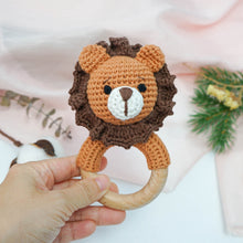Load image into Gallery viewer, Crochet Ring Rattle | Roary Lion