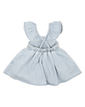 Load image into Gallery viewer, Palm Cove Denim Embroidered Pinafore Dress SIZE 000 and 7YR