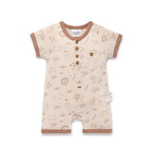 Load image into Gallery viewer, Safari Henley Romper SIZE 3-6M and 1YR