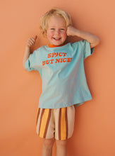 Load image into Gallery viewer, Spicey But Nicey T Shirt | Aqua & Red SIZE 2-3YR