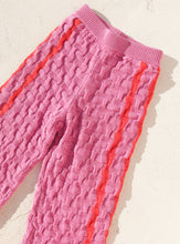 Load image into Gallery viewer, Twin Stripe Knit Pant | Fushia & Red