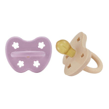 Load image into Gallery viewer, Natural Rubber Pacifier | Round | 3-36M | Light Orchid + Sandy Nude