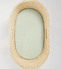 Load image into Gallery viewer, 0.2TOG Fitted Bassinet Sheet | Gumleaf Gingham