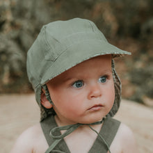 Load image into Gallery viewer, 'Lounger' Baby Reversible Flap Sun Hat | Fern/Moss