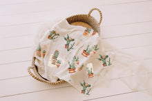 Load image into Gallery viewer, Happy Cactus | Organic Muslin Swaddle
