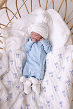 Load image into Gallery viewer, Baby Blue Rib Zipsuit
