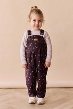 Load image into Gallery viewer, Blair Cord Overall - Cherry Love Plum Embroidery SIZE 6-12M