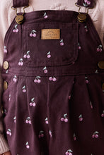 Load image into Gallery viewer, Blair Cord Overall - Cherry Love Plum Embroidery SIZE 6-12M