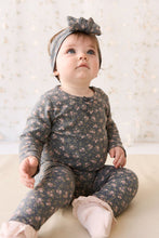 Load image into Gallery viewer, Organic Cotton Long Sleeve Bodysuit - Rosalie Floral Lava