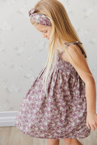 Organic Cotton Eveleigh Dress | Pansy Floral Fawn SIZE 6-12M, 1YR, 3YR and 4YR