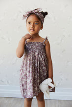 Load image into Gallery viewer, Organic Cotton Eveleigh Dress | Pansy Floral Fawn SIZE 6-12M, 1YR, 3YR and 4YR