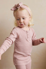 Load image into Gallery viewer, Organic Cotton Modal Long Sleeve Henley - Peony Marle