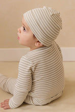 Load image into Gallery viewer, Organic Cotton Modal Long Sleeve Bodysuit - Narrow Stripe Moss/Cloud