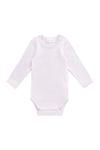 Load image into Gallery viewer, Organic Cotton Fine Rib Long Sleeve Bodysuit - Popsicle