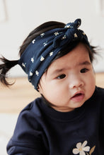 Load image into Gallery viewer, Organic Cotton Headband - Simple Flowers Midnight