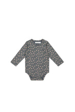 Load image into Gallery viewer, Organic Cotton Long Sleeve Bodysuit - Rosalie Floral Lava