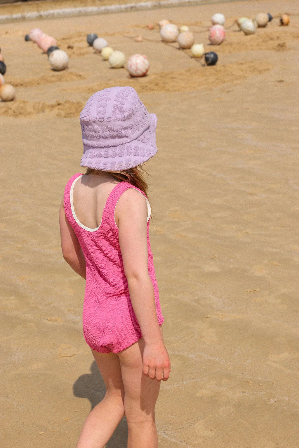 Bubble Terry Towelling Bucket Hat - Mauve