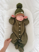 Load image into Gallery viewer, Classic Knit Romper | Pesto SIZE 0-3M and 1YR