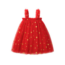 Load image into Gallery viewer, Classic Christmas Tulle Dress - Red Stars