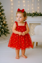Load image into Gallery viewer, Classic Christmas Tulle Dress - Red Stars