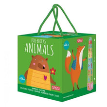 Load image into Gallery viewer, Animals Blocks & Book Set, 10 pieces