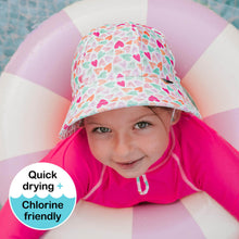 Load image into Gallery viewer, Kids Ponytail Swim Bucket Hat | Sweetheart