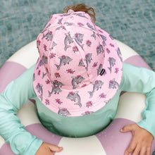 Load image into Gallery viewer, Ponytail Swim Bucket Beach Hat - Dolphin