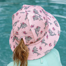 Load image into Gallery viewer, Ponytail Swim Bucket Beach Hat - Dolphin