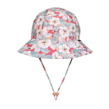 Load image into Gallery viewer, Ponytail Swim Bucket Beach Hat - Hibiscus