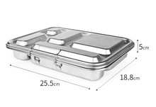 Load image into Gallery viewer, 5 Compartment Leakproof Stainless Steel Lunch Box | Mint Seal and Lids