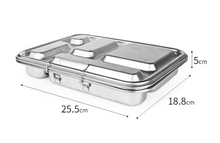 Load image into Gallery viewer, 5 Compartment Leakproof Stainless Steel Lunch Box | Indigo Seal and Lids