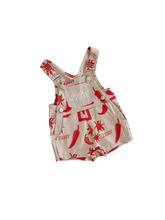 Load image into Gallery viewer, Short Overalls | Chilli SIZE 0-3M, 3-6M, 1YR, 2YR and 3YR