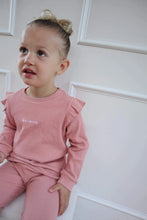 Load image into Gallery viewer, Powder Pink Frill Ribbed Two Piece Set
