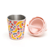 Load image into Gallery viewer, Pink Fruits Mini Smoothie Cup and Straw