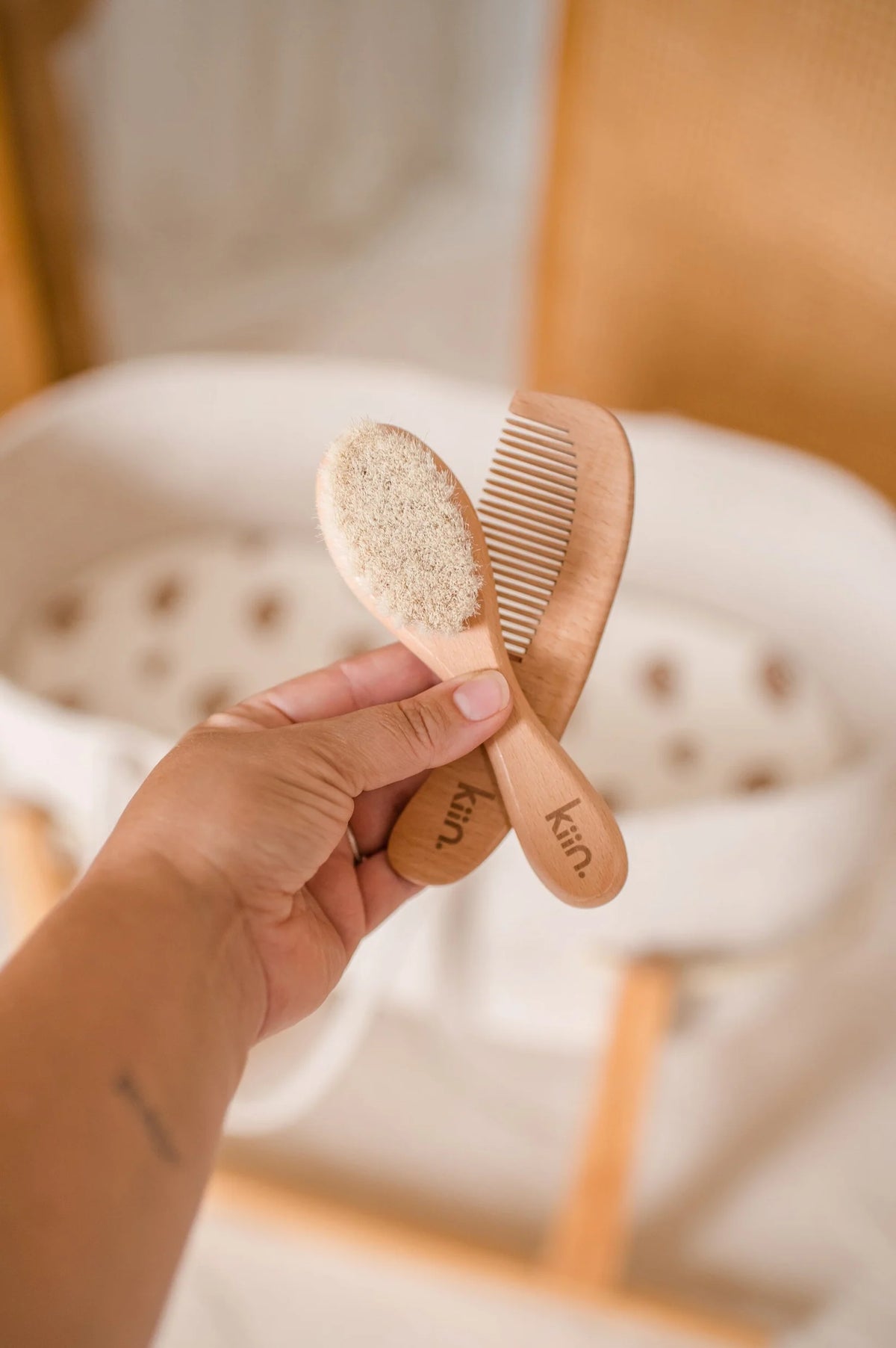 Wooden Baby Brush and Comb Set