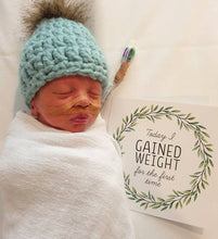 Load image into Gallery viewer, 'We've Arrived' Eucalyptus (Twin) Premature Baby Milestone Cards