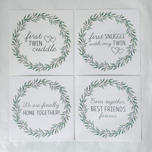 Load image into Gallery viewer, 'We've Arrived' Eucalyptus (Twin) Premature Baby Milestone Cards