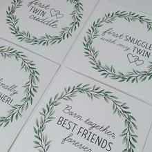 Load image into Gallery viewer, 'We've Arrived' Eucalyptus (Twin) Premature Baby Milestone Cards