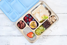 Load image into Gallery viewer, 5 Compartment Leakproof Stainless Steel Lunch Box | Blue Seal and Lids