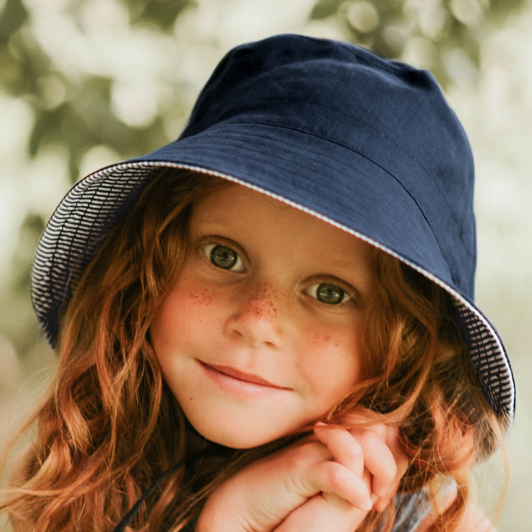'Explorer' Reversible Classic Bucket Hat | Charlie/Indigo