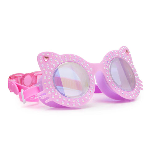 8YRS+ Kitten Pawprint Pink Swim Goggles