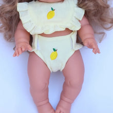 Load image into Gallery viewer, Lemon Dolls Bib and Diaper Set