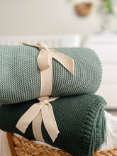 Load image into Gallery viewer, Cable Baby Blanket | Sage