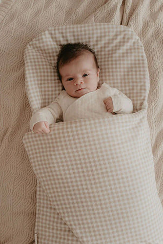 Wool Wrap Beige Gingham