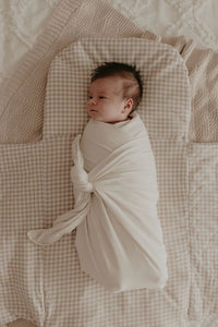 Wool Wrap Beige Gingham
