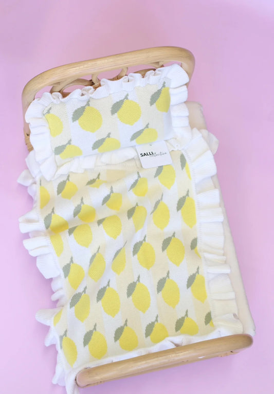 Freshly Squeezed Frilled Dolls Blanket and Pillow Set