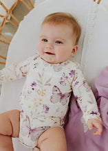 Load image into Gallery viewer, Lilac Butterflies LS Bodysuit