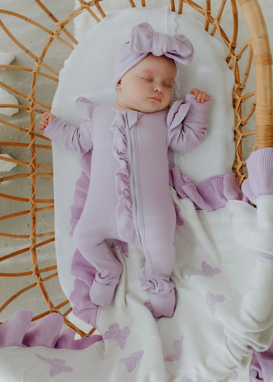 Lavender Rib Zipsuit